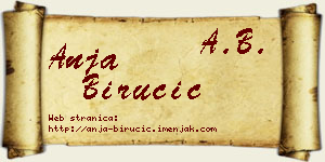 Anja Birucić vizit kartica